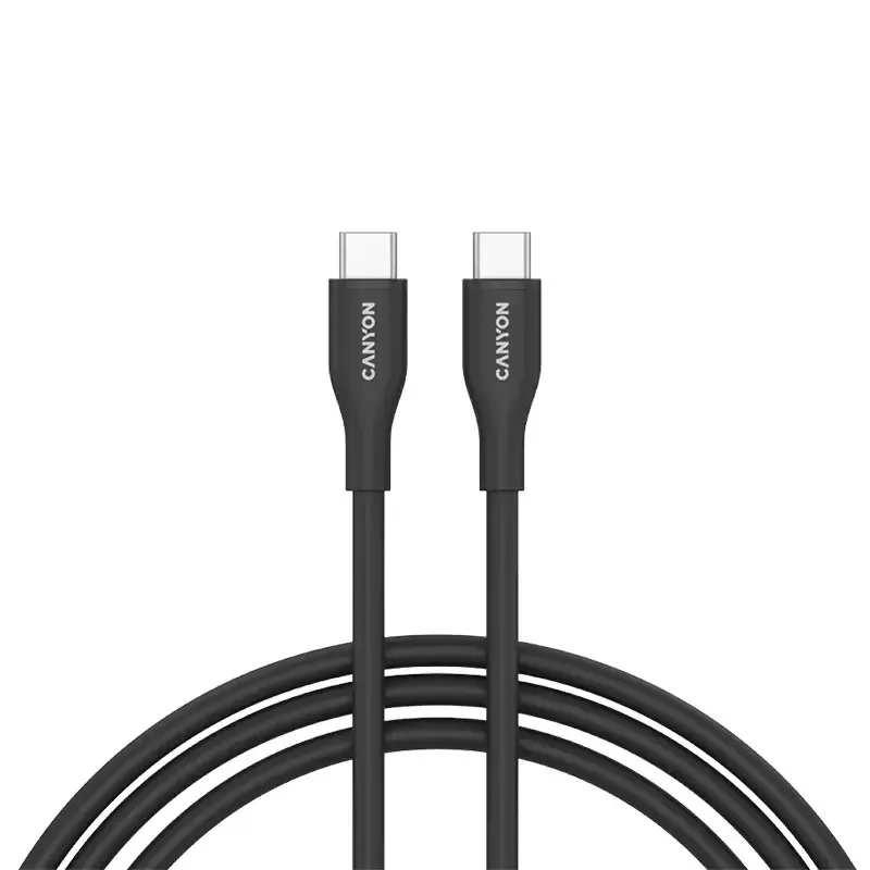 Canyon kabal CC60SC10 USB-C - USB-C 60W 1m silikon, crni, CNS-CC60SC10B Canyon kabal CC60SC10 USB-C - USB-C 60W 1m silikon, crni, CNS-CC60SC10B