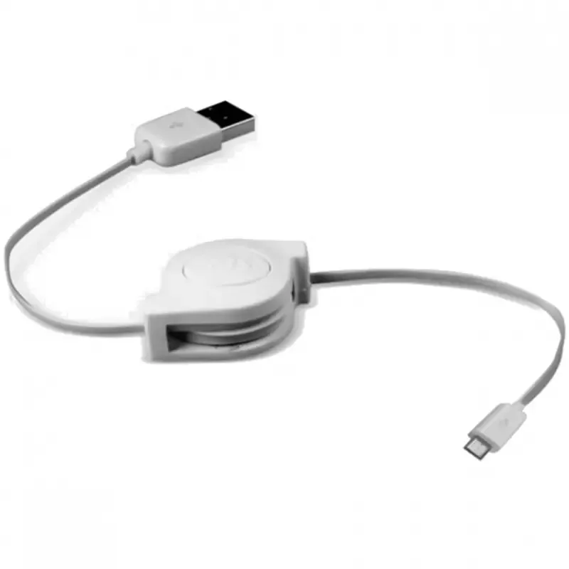 Max Mobile micro USB Data kabal samouvlačni bijeli 2213
