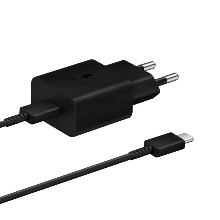 Samsung punjač 15W brzo punjenje USB-C crni (kabal uključen)