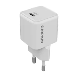 Canyon punjač CU20C, 20W GaN, bijeli, 1x USB-C PD