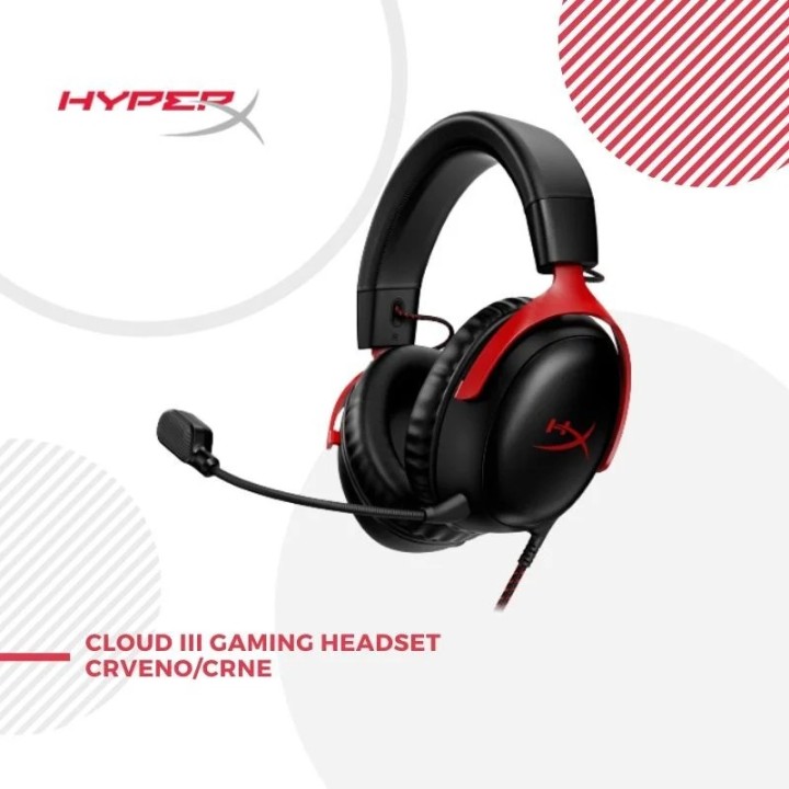 HyperX Slušalice Cloud III Gaming Headset Crveno/Crne