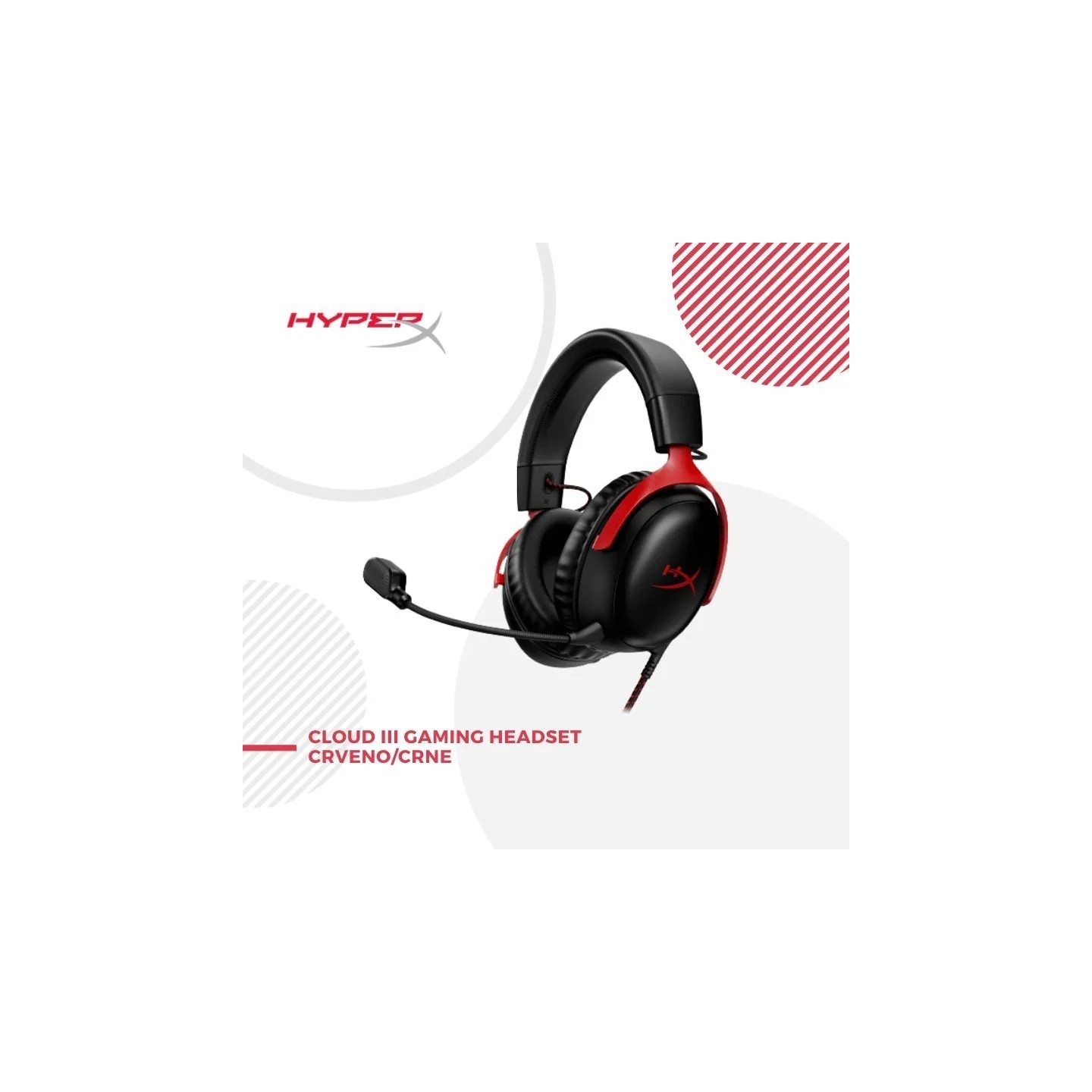 HyperX Slušalice Cloud III Gaming Headset Crveno/Crne