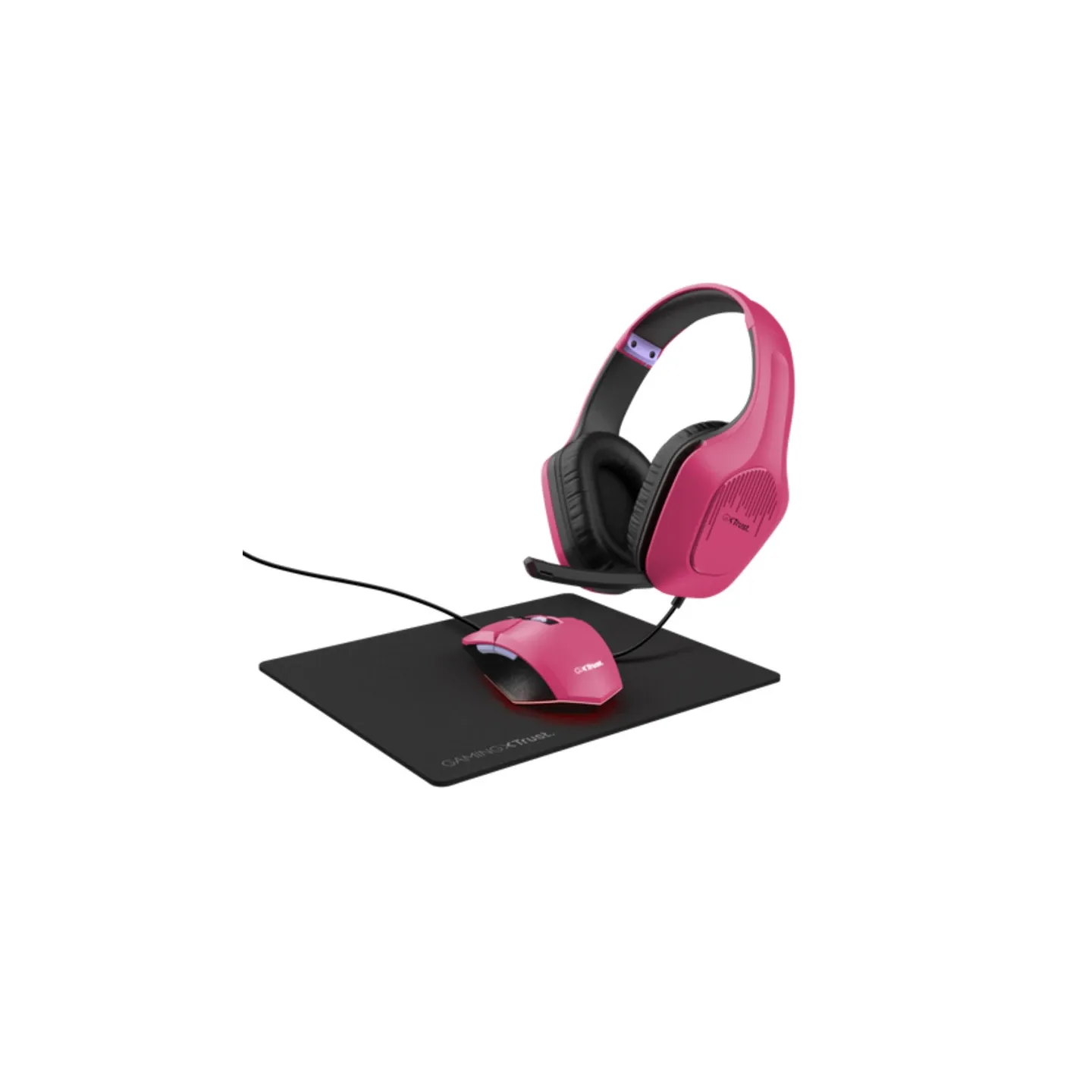 Trust GXT790P Tridox 3-in-1 set (slušalica, miš i podloga za miš), rozi