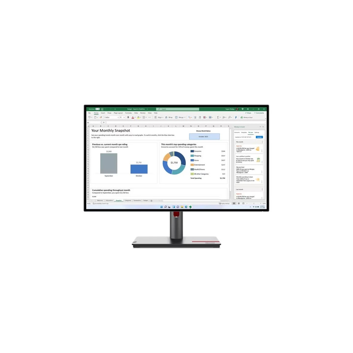Monitor Lenovo 27'' P27h-30 63A1GAT1EU