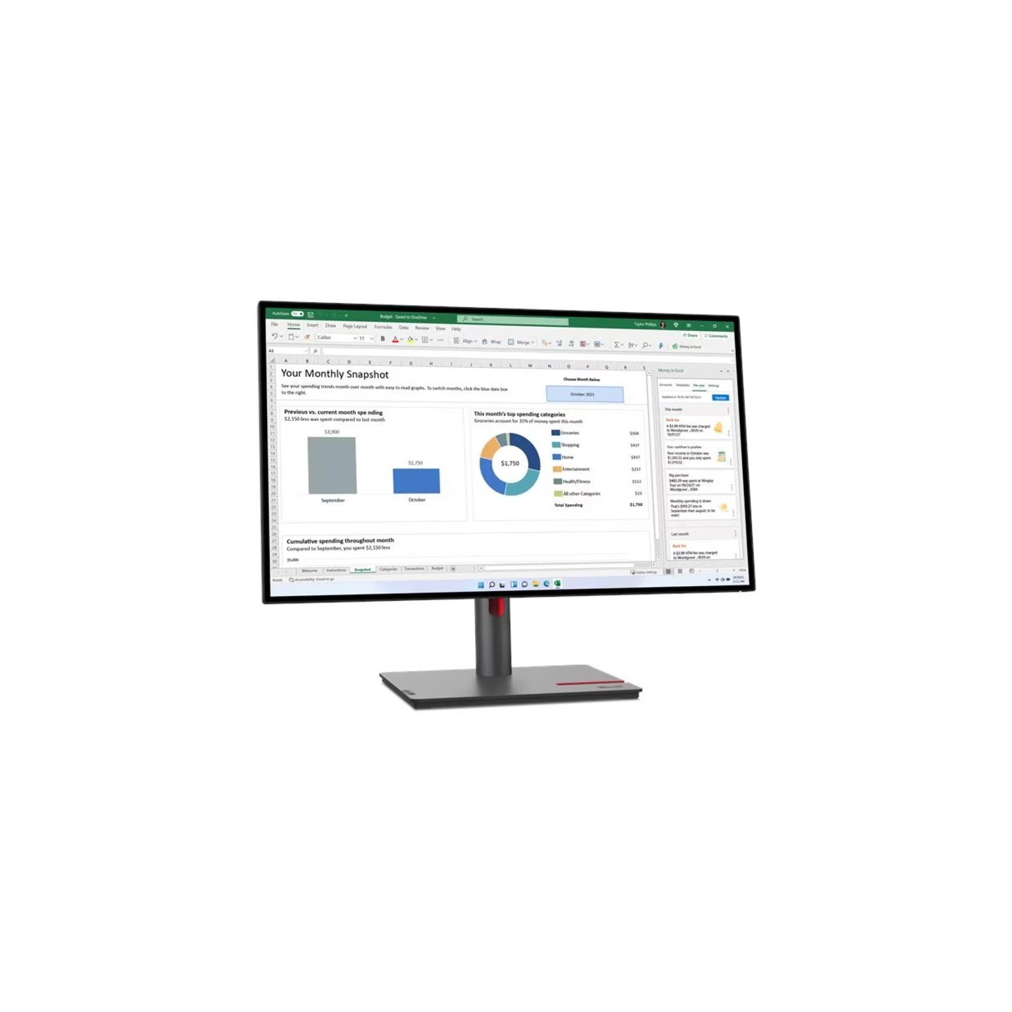 Monitor Lenovo 27'' P27h-30 63A1GAT1EU