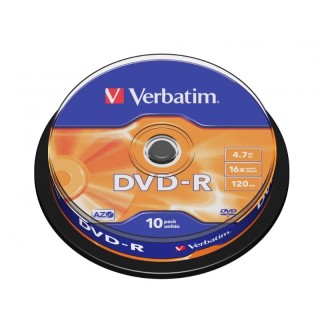 Verbatim DVD-R 4.7GB 16x Matt Silver 10 pack spindle (V043523)