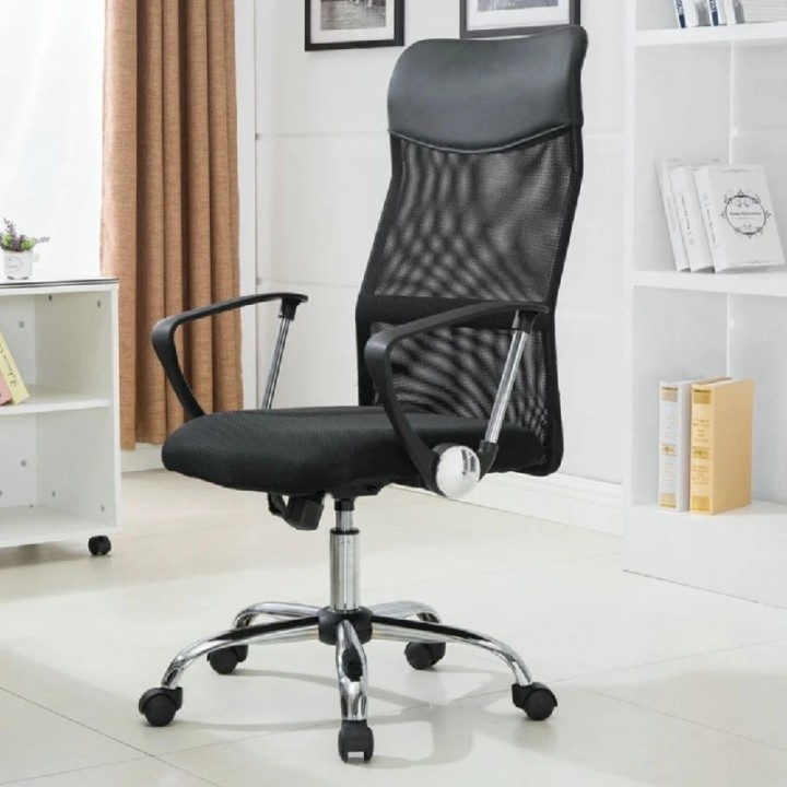 Stolica kancelarijska FLEX mrežasti naslon, chrom, crna