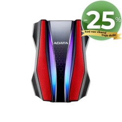 ADATA externi 2TB HD770G crveni RGB, USB 3.2