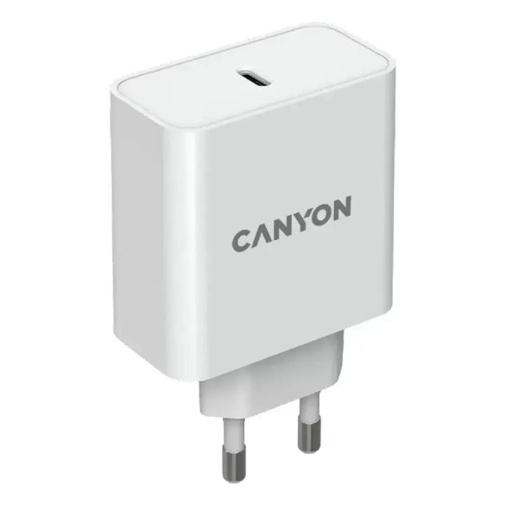 Canyon punjač H-65, 65W GaN PD, bijeli, 1x USB-C