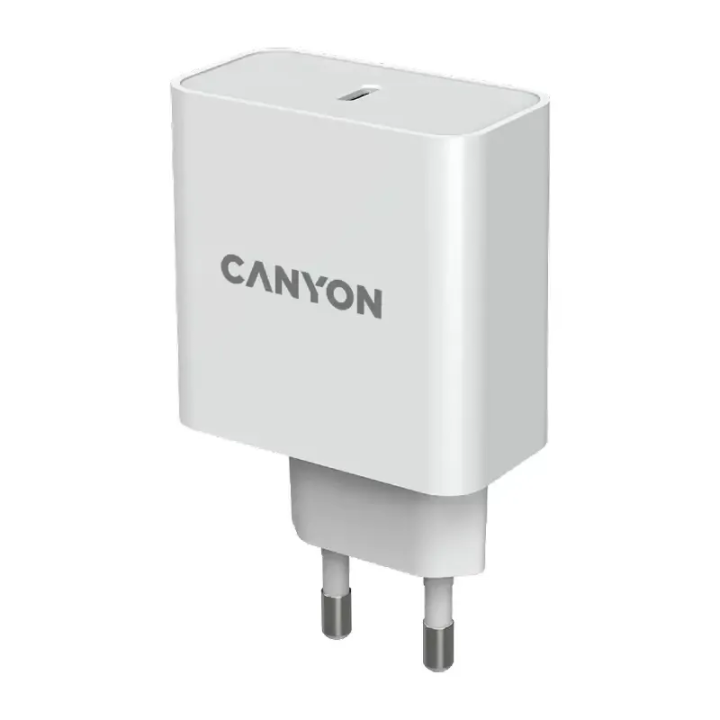 Canyon punjač H-65, 65W GaN PD, bijeli, 1x USB-C