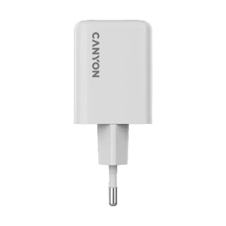 Canyon punjač CU45AC, 45W GaN, bijeli, 1x USB-C PD, 1x USB-A QC CNS-CUW45AC