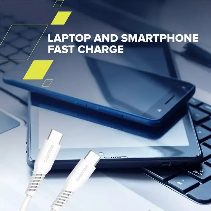 Canyon kabal CC60SC USB-C - USB-C 60W 1,2m, bijeli, CNS-CC60SC12W
