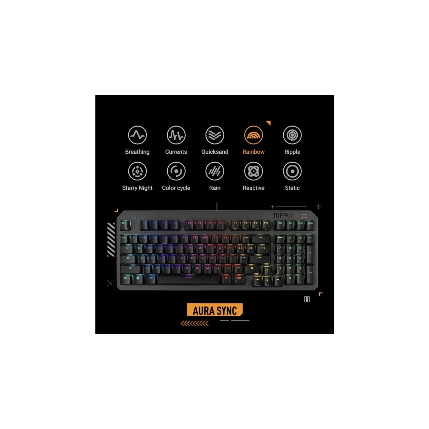 Tastatura Asus Tuf K3 Gen II Gaming Mehanička Crna