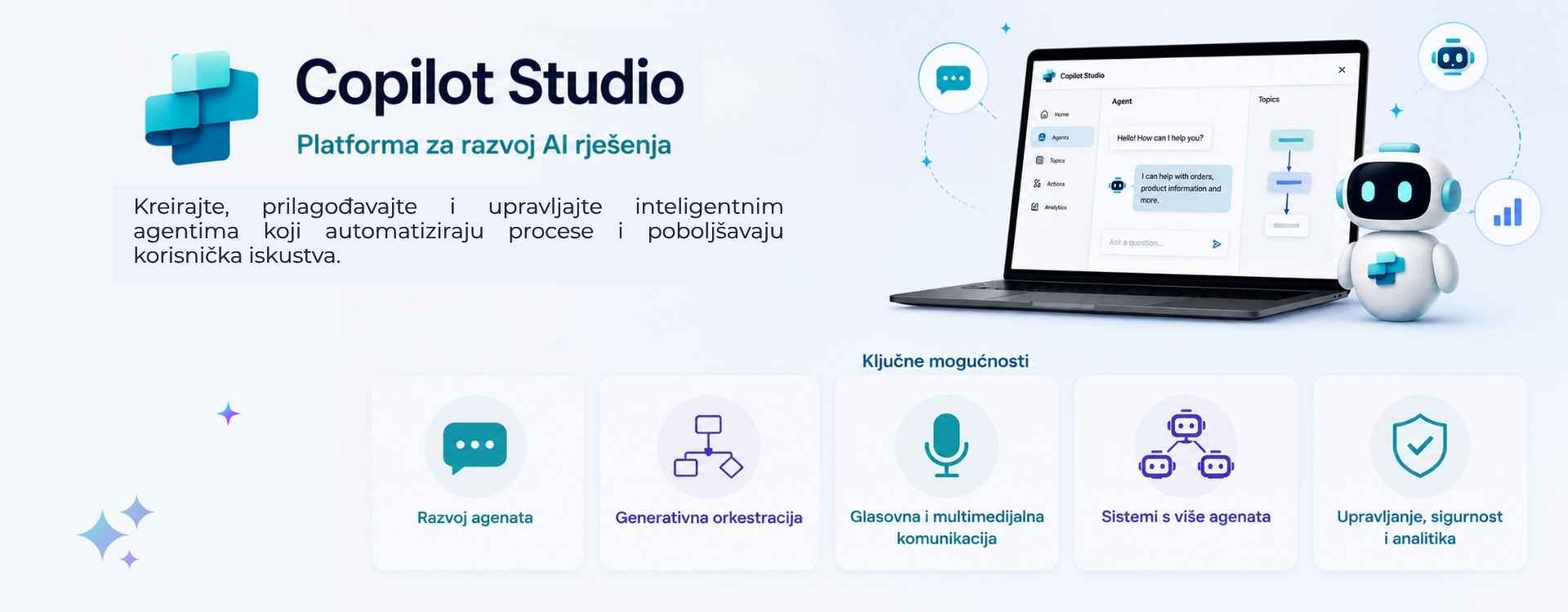 Ilustracija plana za Copilot Studio
