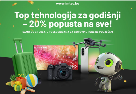 20% popusta na sve - Top tehnologija za godišnji