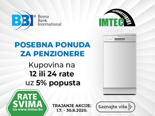 IMTEC I BBI BANKA: Rate za penzionere uz 5% popusta