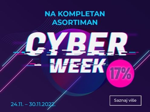 CYBER WEEK -17% NA KOMPLETAN ASORTIMAN