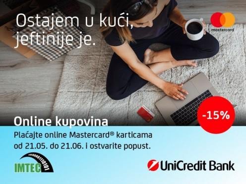 15% popusta uz UniCredit Bank Mastercard kartice